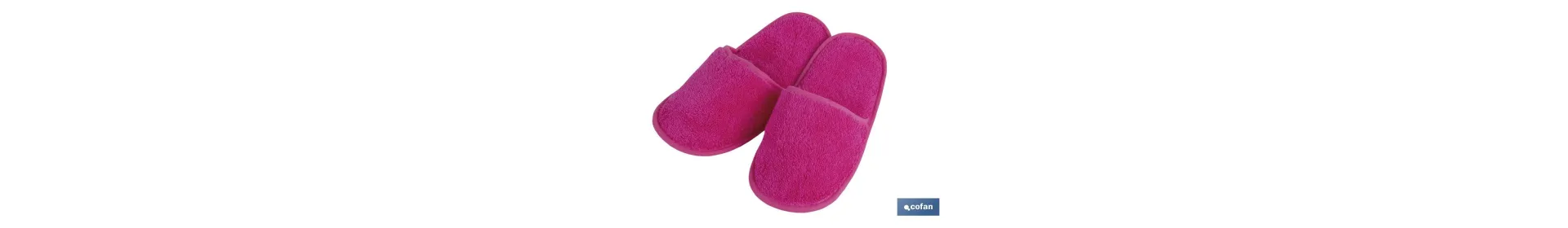 Zapatillas de Baño | Color Fucsia | Modelo Primavera | 100% Algodón | Gramaje 500g/m² | Talla M o L