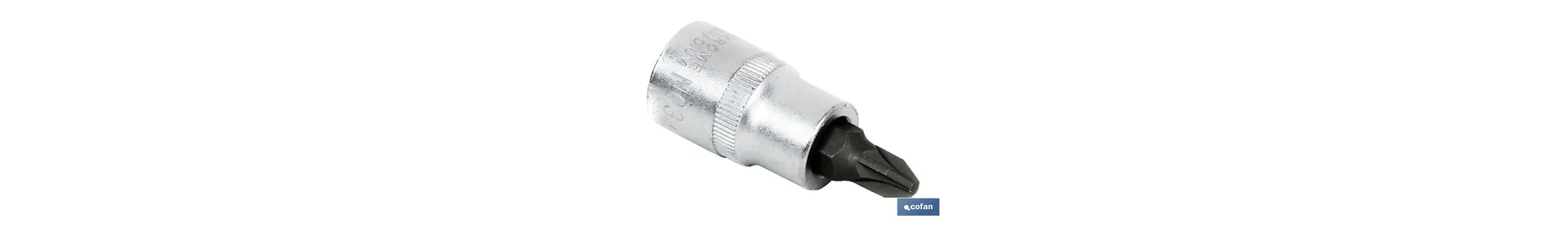 Llave de vaso de 1/2 | Fabricada en acero al cromo vanadio de alta calidad | Con punta corta Pozidriv 3