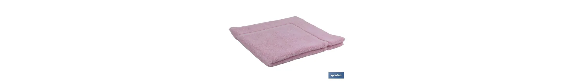 Alfombra Baño | Modelo Flor | Color Rosa Claro | 100% Algodón | Gramaje 1000 g/m² | Medidas 60 x 60 cm