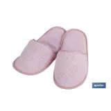 Zapatillas Baño | Modelo Flor | Color Rosa Claro | 100% Algodón | Gramaje 500 g/m² | Talla M o L