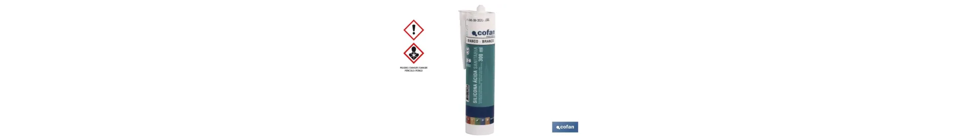 Silicona Ácida Sanitaria | Color Blanco | Envase de 300 ml