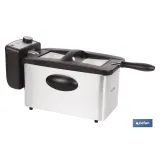 Freidora Eléctrica | Modelo Riaza | Fabricada en Acero Inoxidable cepillado | 2000 W | Capacidad 3 L
