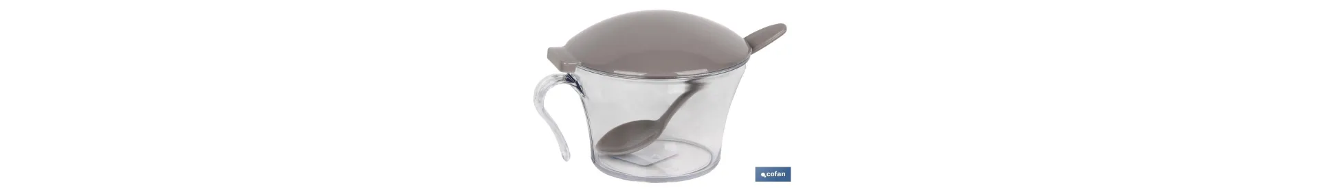 Azucarero con tapa | Modelo Albahaca | De Polipropileno y Poliestireno | Capacidad de 120 ml | Varios Colores