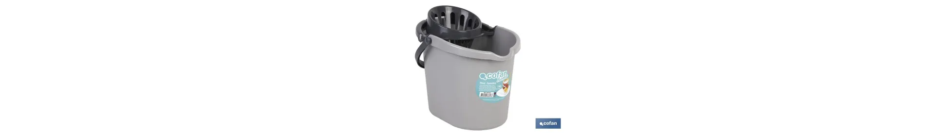 Cubo + Escurridor | Color Gris | Modelo Danubio |  Con Asa Ergonómica