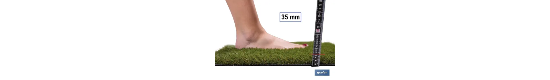 Césped Artificial de 35 mm para terraza y jardín | Modelo acolchado, confortable y resistente | Ideal para exteriores y piscina