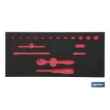 Separador de espuma| Para 1/3 cajón del carro de herramientas cofan | Para carracas y vasos de 1/4