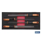 Módulo de espuma con herramientas  | Para 1/3 cajón del carro de herramientas cofan | Limas 4 piezas