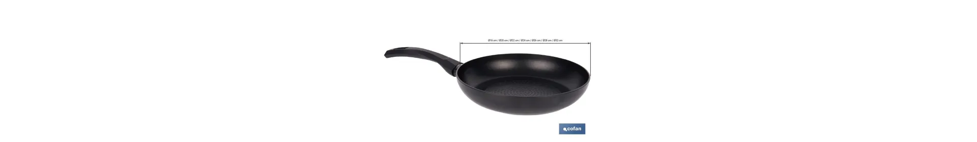 Sartén de aluminio antiadherente | Diámetro desde Ø16 cm hasta Ø32 cm | Con anillo antideflagrante