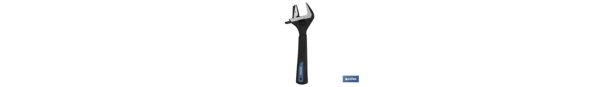 Llave ajustable reversible de gran apertura | Con moleta central. Mango fabricado en goma de gran confort | Medidas 8 (200 mm)