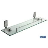 Estante de vidrio y acero inoxidable 304 satinado | Medida: 51,2 x 5,6 x 11,7 cm