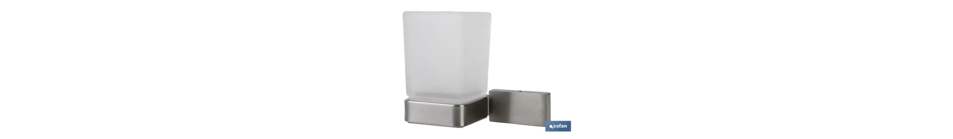 Portavasos en acero inoxidable 304 satinado | Medida: 14,8 x 9,2 x 9,8 cm
