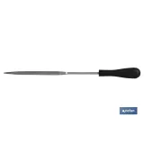 Lima de aguja plana con punta | Longitud: 6 | Mango fabricado en goma | Modelo fina