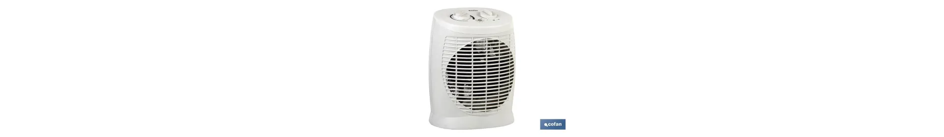 Termo ventilador Eléctrico | Modelo Estonia | Doble Función de Calor 1000 - 2000 W | Termostato Regulable