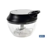 Picadora Manual de alimentos | Incluye Tapa y Accesorio Batidor | Capacidad 500 ml