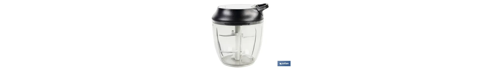 Picadora Manual de alimentos | Incluye Tapa y Accesorio Batidor | Capacidad 900 ml