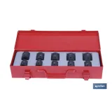 Juego de vasos de impacto de 1/2 | Incluye 10 vasos | Medidas de 10 hasta 24