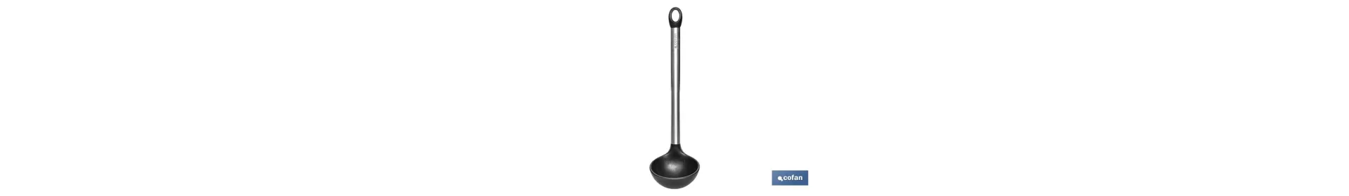 Cuchara Sopera Modelo Neige | Fabricada en Silicona con Mango Inox | Medida 32 cm | Resistente hasta 220ºC