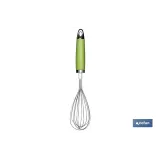 Batidor manual de Varillas Modelo Sena | Acero Inox con mango ABS | Color Verde | Medida 28,5 cm