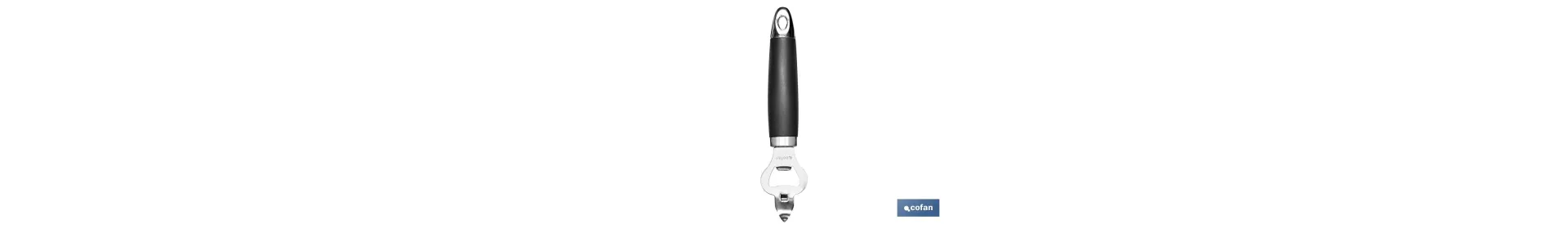 Abridor de Botellas Modelo Sena | Fabricado en Acero Inox con Mango ABS | Color Negro | Medida 18,5 cm