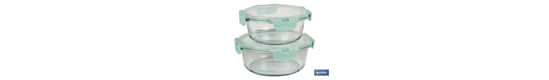 Set de 2 Fiambreras Redondas de Borosilicato | Modelo Aghata | Capacidad 620-950 ml