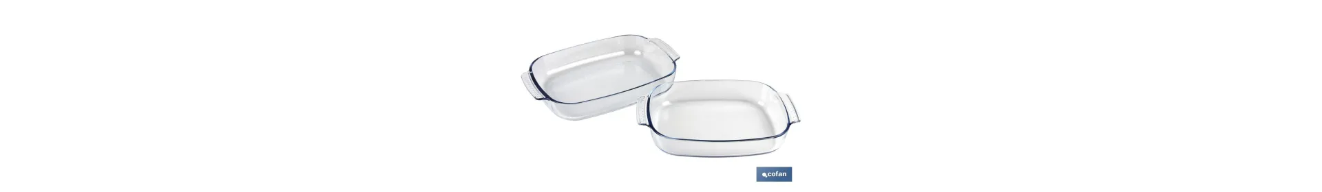 Set de 2 fuentes ovaladas Modelo Baritina | Fabricadas en vidrio borosilicato I Capacidad 2700 ml - 3800 ml