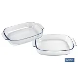 Set de 2 fuentes ovaladas Modelo Baritina | Fabricadas en vidrio borosilicato I Capacidad 2700 ml - 3800 ml
