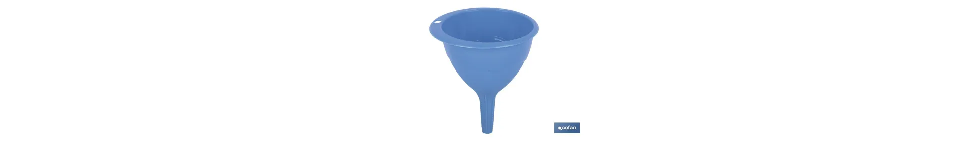 Embudo de polipropileno Udai | Disponible en color azul con certificado alimentario | Diferentes medidas