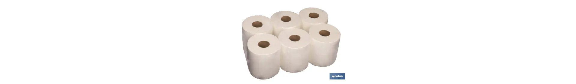 Papel secamanos reciclado | Pack de 6 Rollos | Color a elegir: azul o blanco