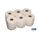 Papel secamanos reciclado | Pack de 6 Rollos | Color a elegir: azul o blanco