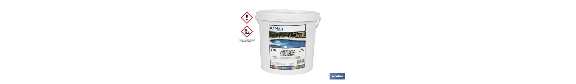 Cloro choque para piscinas | Granulado para disolver | Envases de 5 kilos