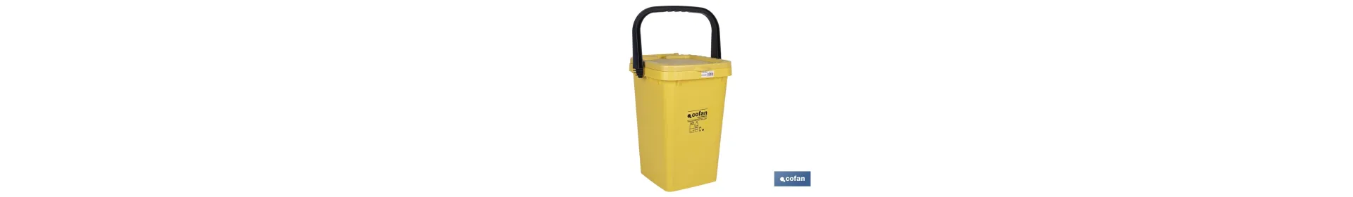 Contenedor de reciclaje amarillo | Cubo para residuos de plásticos y envases | Capacidad 25 litros