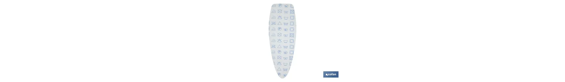 Funda tabla de planchar de algodón 100 % | Símbolos lavar | Medida: 135 x 53 cm