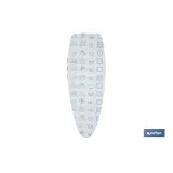 Funda tabla de planchar de algodón 100 % | Símbolos lavar | Medida: 135 x 53 cm