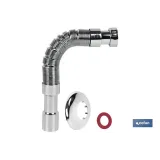 Tubo Flexible Metalizado | Longitud: 300-720 mm| Para Lavabo y Bidé | Medidas: 1 1/2 Ø32-40 mm o 2 2/2 Ø40-50 mm