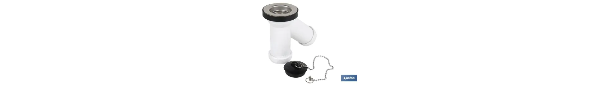 Sifón en Forma de Y | Con Salida de 40 mm | Válvula para Lavabo y Bidé Ø70 | Fabricado en Polipropileno