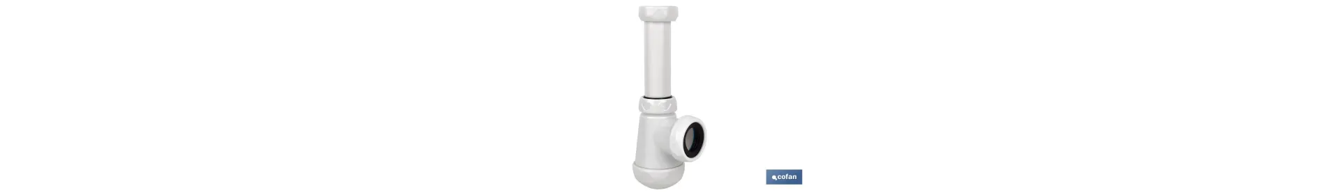 Sifón de Botella Corto | Extensible | Racor de 1 1/4 | Con Salida de 40 mm | Junta Cónica reductora de Ø32 mm