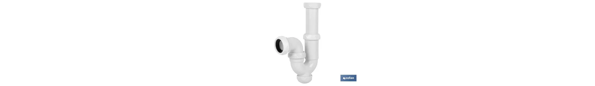 Sifón Curvo | Con Salida de Ø40 mm | Con Racor de 1 1/2 x 70 | Válvula para Lavabo y Bidé | Fabricado en Polipropileno