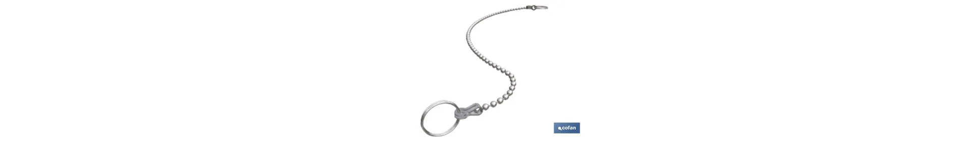 Cadena con Dos Anillas | Para Fijar el Tapón | Fabricada en Acero Inoxidable