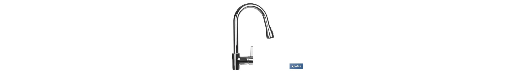 Grifo de Cocina Monomando con Ducha | Fabricado en Latón con Mando en Aleación de Zinc