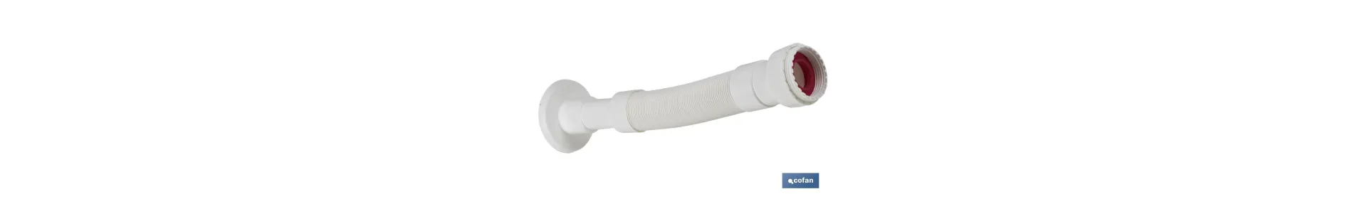 Tubo Flexible 1 1/2 con reductor 1 1/4 | Color Blanco | Medidas 330-690 mm | Para válvulas de lavabo-bidé o fregadero.