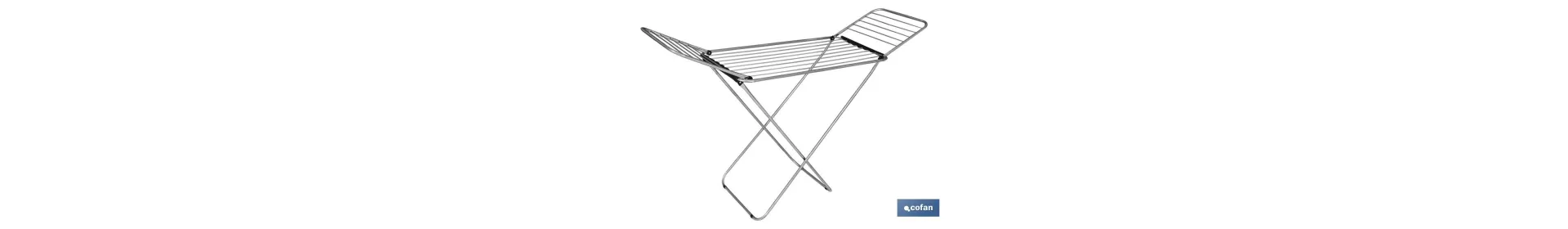 Tendedero de Suelo | Con Alas Plegables | Fabricado en Acero Inoxidable y Polipropileno