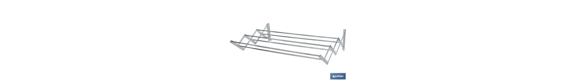 Tendedero Extensible para Pared | Fabricado en Aluminio | Plegable con 6 Barras de Secado | Medida: 80 x 45,5 cm