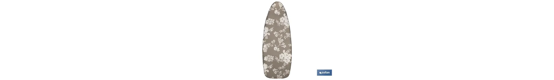 Funda para Tabla de Planchar Acolchada de Algodón | Medidas: 140 x 60 cm | Estampado Gris con Flores