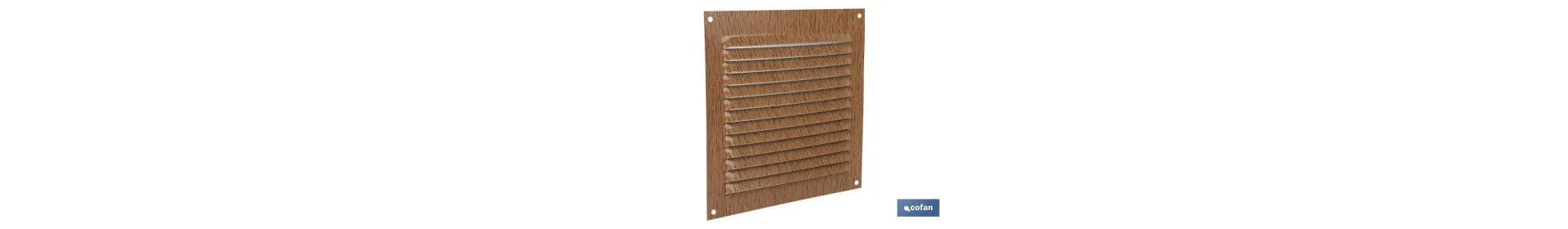 Rejilla de Ventilación | Fabricada en Aluminio Color Madera | Con o Sin Mosquitera