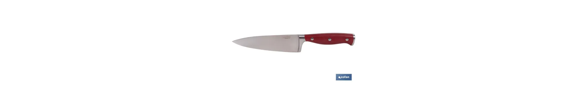 Cuchillo de Cocina con Forjado Francés | En Color Rojo | Diferentes Medidas