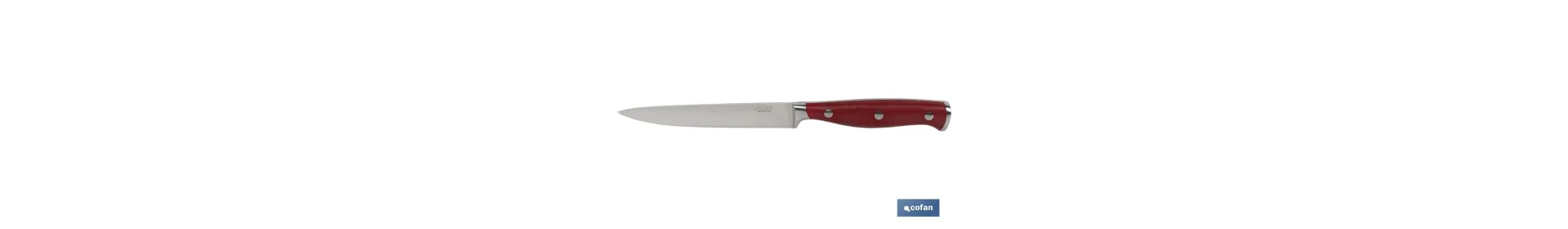 Cuchillo de Verduras con forjado francés | En Color Rojo | Medida de la hoja de 13 cm