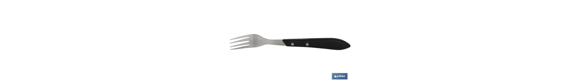 Pack de 3 tenedores chuleteros o de mesa | Con 4 púas | En negro