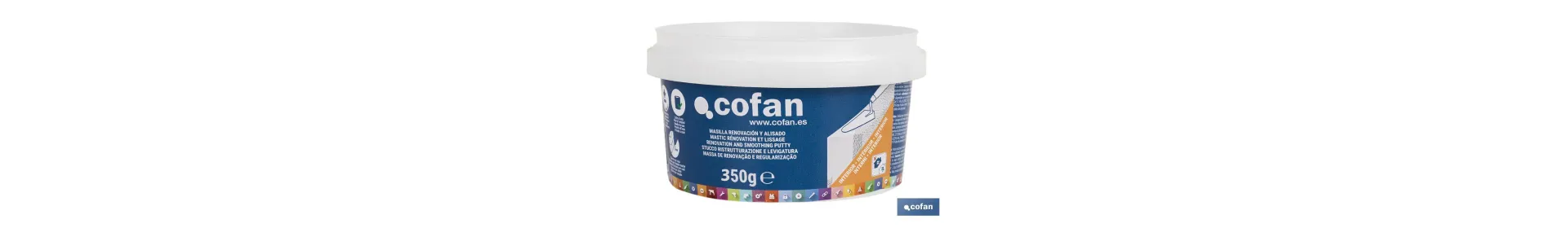 Masilla de renovación y alisado en Pasta | Para uso interior | Formatos de 350 g, 750 g y 5 kg