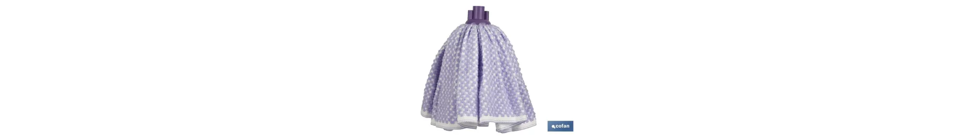 Fregona de Suelo | 100 % Microfibra | Blanca y morada