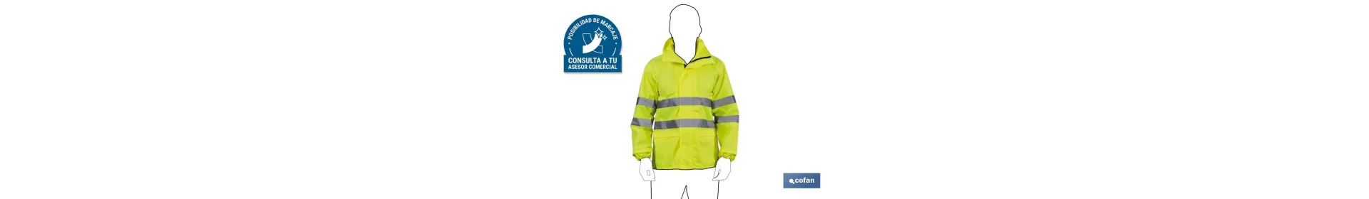 Chaqueta Impermeable de Alta Visibilidad | Tallas desde la S hasta la XXXL | Color amarillo